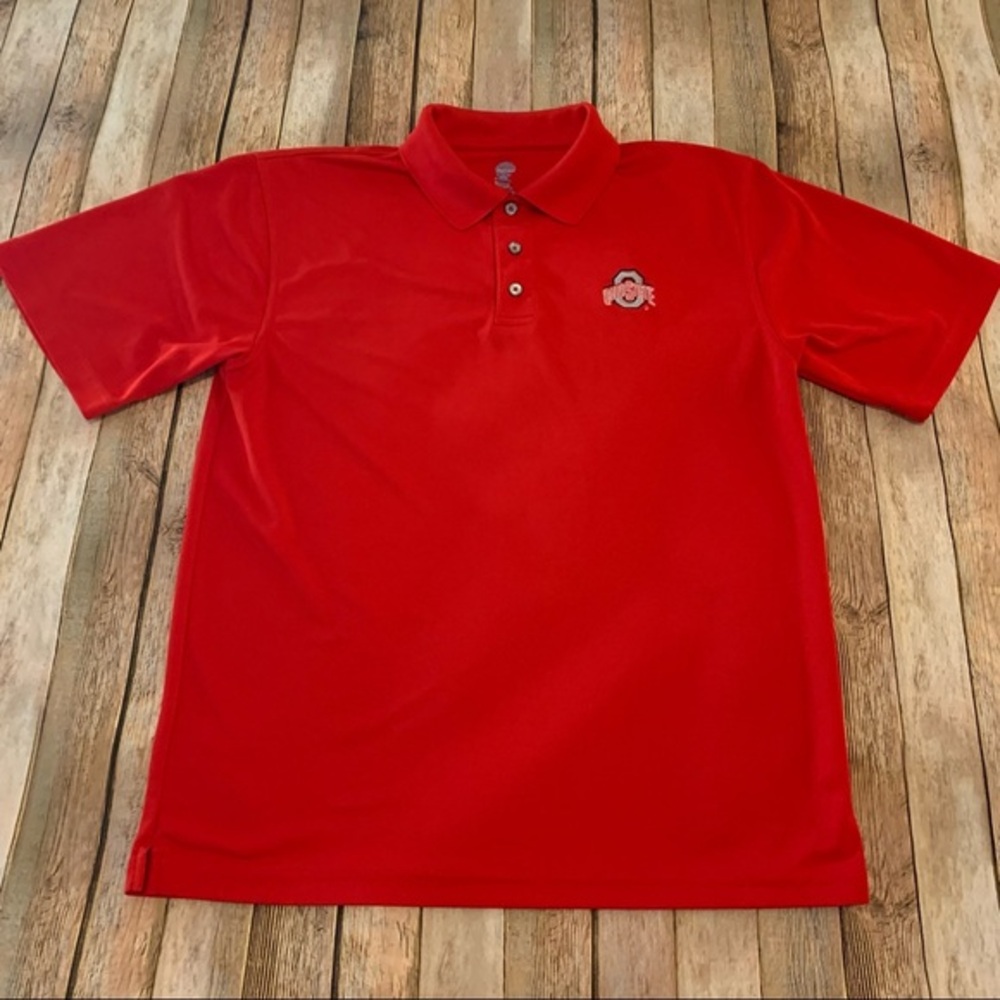 Ohio State University Buckeyes mens short sleeve polo shirt | size medium